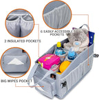 FoxBox Car Seat and Trunk Organizer, Front or Back Seat Storage - SUV Passenger Floor, Under or Between Seats Organization, Car Gifts for Men and Women (Grey)