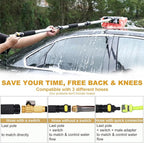 Car Wash Brush with Long Handle for Car Truck Boat RV SUV Washing (Orange, 70")