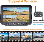 RV Backup Camera Wireless Strong Signal: HD 1080P 7'' Touch Key Recording Monitor Rear View System for Trailers/Trucks/5th Wheel 4 Channels Easy Setup Plug and Play for Furrion Pre-Wired Mount R9