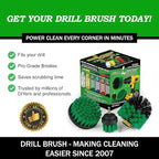 Drillbrush Green Kitchen Drill Brush Set – Drill Powered Cleaning Tools for Stainless Steel Sink, Copper Sink, Stove Top, Oven, Air Fryer & Cabinets – Must-Have Kitchen Accessories for Fast Cleaning
