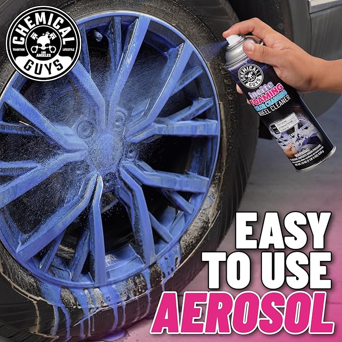 Chemical Guys Incite Foaming Color Changing Wheel Cleaner (Aerosol) (2 Pack) – Iron-Activated Foaming Spray for Brake Dust & Wheel Decontamination