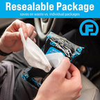 Fortress Car Interior Wipes (25 ct, Pack of 24) for Car Interior Cleaning, Dashboard, Seats, Detailing, and Steering Wheel [Travel Size] Skin-Safe Car Interior Cleaner Supplies
