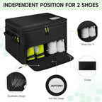 Golf Trunk Organizer, 2 Layers Golf Accessories Bag for Men, Waterproof Car Golf Storage Organizer with Compartment for 2 Pairs of Shoes, Golf Gifts for Men Women, Black
