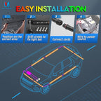 MICTUNING N8 RGBW Underglow Light Bars for SUVs, App/Remote Control, Aluminum Housing Waterproof, Exterior Neon Accent Underbody LED Light Strips, w/ 2pcs 9.8ft Extension Cords, 8PCS