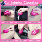 ASFSKY Reusable Car Cleaning Gel with Strong Adhesion - Ideal for Car Interiors (Air Vents, Dashboards, Seat Gaps), Electronics (Keyboards, Laptops, Game Consoles), Home Appliances (3, Rose Red)