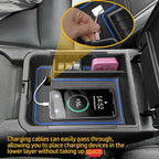 Center Console Organizer Tray Compatible with Nissan Sentra 2020 2021 2022 2023 2024 2025 Accessories, Middle Console Organizer for 2020-2025 Sentra Armrest Storage Box Coin Holder, blue trim