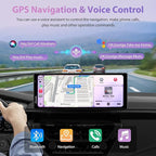 CARPURIDE W903S3 9.3 Inch HD Wireless Carplay & Android Auto Screen, 4K Front + Wired 1080P Rear + Infrared Camera, with Loop Recording, Bluetooth, Voice Control, GPS, FM, Super Link, 64GB TF