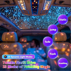 Starlight Headliner Kit 500Pcs 0.03in x 9.8ft – Twinkle Fiber Optic Car Roof Star Ceiling Lights | RGBW | Music Mode | APP & Remote Control | for Car & Home