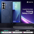 Poetic Revolution Flex Case for Galaxy Z Fold 7, [Hidden Foldable Kickstand][Hinge Protection][MagSafe Compatible], Full Body Shockproof Galaxy Z Fold 7 Cover with Built-in-Screen Protector, Navy Blue