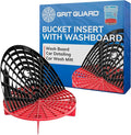 The Original Grit Guard Bucket Insert with Washboard Combo | Removes Dirt from Wash Mitt for Detailing | Car Wash Bucket Insert & Washboard | Black/Red
