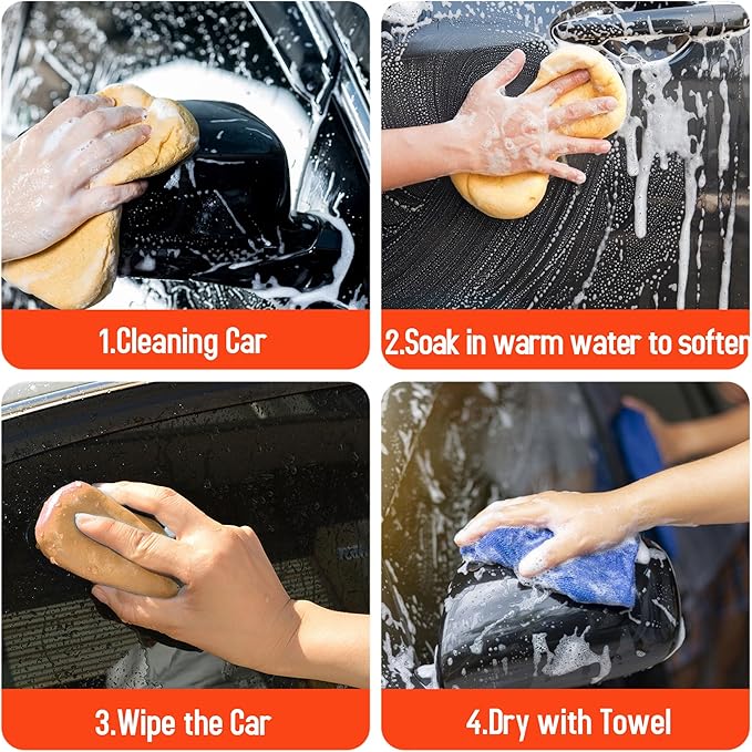 Car Clay Bar Detailing kit - Clay Bars Auto Detailing Premium Grade Magic Clay Bar Kit Car Detailing Kit with Washing and Adsorption Microfiber Towel 4 Pack 100g