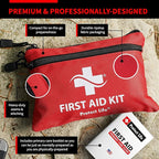 Protect Life First Aid Kit, Travel First Aid Kit for Car, 100 Piece Compact Emergency Preparedness Starter Kit for Home, Office, Camping, Hiking