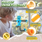 Robot Sensory Travel Roadtrip Toys 4Pcs for Toddlers Kid Boy Year Old Ages 3 4 5 6 7 8 9,Airplane Activities Suction Autism Pop Tube Fidget Toys Autistic Stocking Easter Basket Stuffer Valentine Gift