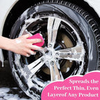 Mudder 24 Pcs 3.5 x 1.5 x 1.5 Inch Car Wax Applicator Pad Rectangular Microfiber Pads Sponge Ceramic Coating Applicator Car Foam Cleaning (Pink and Gray)