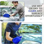 Teenyyou 6 Pcs Microfiber Dusting Mitt Car Wash Mitts Cleaning Glove with Thumb Reusable Terry Dusting Gloves with Elastic Wrist Cuff for Car Wheel Plants House Kitchen(Royal Blue,9.84 x 7.87 Inch)