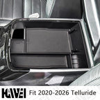 HGWEI Center Console Organizer Compatible with Kia Telluride 2020 2021 2022 2023 2024 2025 2026 Interior Accessories Insert Tray Coin Holder Armrest Secondary Storage Box, Black