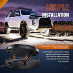 Nilight LED Rock Light 6PCS White Light Pods Waterproof Under Body Wheel Well Light Exterior Interior Lights for Car Truck Pickups ATV UTV SUV Motorcycle Boat, 2 Years Warranty