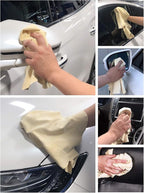 SHEEPSKIN ELITE Chamois Drying Cloth Car Drying Towel Real Leather Super Absorbent Fast Drying Natural Chamois Car Wash Cloth Accessory (5 sq ft)