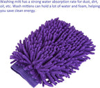 M METERXITY Microfiber Chenille Wash Mitt - Double Side Reusable Gloves for Cleaning Scratch-Free, Apply to Car Cleaning, Kitchen