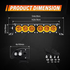 Willpower 12 inch Single Row Amber LED Light Bar 60W 4x4 Off Road Light Bar Flood Beam LED Work Light Truck UTV 4x4 Cars SUVs ATVs Boats Fog Driving Light with Wiring Harness kit