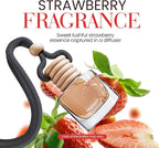 Strawberry Vanilla Car Air Freshener | Hanging Car Freshener with Vent Clip | Long Lasting, Slow-Release Aroma Technology, Adjustable Scent Intensity | Scented Automotive Accessories by Perfa