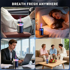 Upgraded Smart Car Air Freshener, Car & Home Diffuser, 8 Colorful Car Air Freshener Diffuser, Ambient Light,Long Lasting,Automatic Intensity,Lasts 6 Months,Fragrance Scents,Snow Fuji,Real Me Refill X2