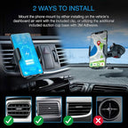 RexingUSA X5 Motorized Qi Car Mount - 15W/7.5W Wireless Charging, Auto Sensing Clamping, Windshield & Air Vent | iPhone, Android & Galaxy Smartphones (No Car Charger)