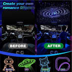 Split Starlight Headliner Kit - 1800pcs 0.02in 4.9ft Fiber Optic RGBW Star Lights for Car with 6 Light Heads 16W Engine Easy to Hide,Flexible Wiring,APP/Remote Control for Car Roof Ceiling