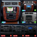 8G+128G Car Radio for Chevy Silverado Tahoe Suburban GMC Yukon 2007-2013: 8Core Android 15 Stereo with QLED HD Touchscreen Wireless CarPlay Android Auto Build-in GPS 5G WiFi DSP 48EQ Backup Camera