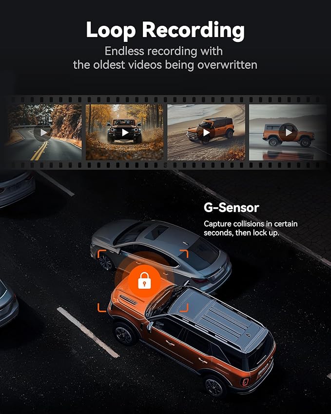 WOLFBOX G840S 12" 4K Mirror Dash Cam Backup Camera, 5.8GHz WiFi Smart Rearview Mirror for Cars & Trucks, Front and Rear View Dual Cameras, Night Vision, Parking Assistance, Included 32GB Card & GPS