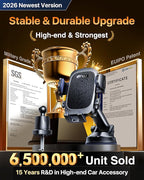 YRU True Military-Grade [360° Rotation Suction] 2026 Ultimate Car Phone Holder Mount 【90+LBS Safest Strongest & Patent Certs】 Dashboard Windshield Vent for iPhone 17 16 Pro Max Samsung, Jet Black