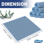 Microfiber Cleaning Cloth Waffle Weave for Dusting Absorbent Towel Quick Drying Dust Rags Household Kitchen, Lint Free Streak Free, 6 Pack,12 x 12 Inches, Blue