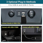 MAX=TECH - Compact Wired to Wireless Adapter for Carplay and Android Auto, with USB Type A and C Adapters - 2 in 1 - Fast Reliable and Easy to Use - All Car Models