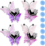 4 Pieces Car Aromatherapy Vent Clips Dual Butterfly Car Air Vent Freshener Perfume Clip Aroma Diffuser Decoration (Pink, Purple)