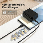45W Dual Port Super Fast Charger with Long USB C to C Cable 10ft,Type C Wall Charger Block and Android Phone Charging Cord for Samsung Galaxy S26 Plus/S25 Ultra/S25+/S24+/S23+/S22+/S21/S20/Note 20/10+