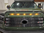 iJDMTOY Clear Lens Amber Yellow Full LED Front Upper Hood Bulge Insert Replacement Lighting Kit Compatible with Toyota 2014-2021 Tundra