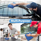 Shimeyao 30 Pcs 12.5 x 12.5 Inch Edgeless Microfiber Plush Towels for Cars Detailing Drying Wash Polishing Absorbent Cleaning Cloths, 500 GSM (Dark Blue)