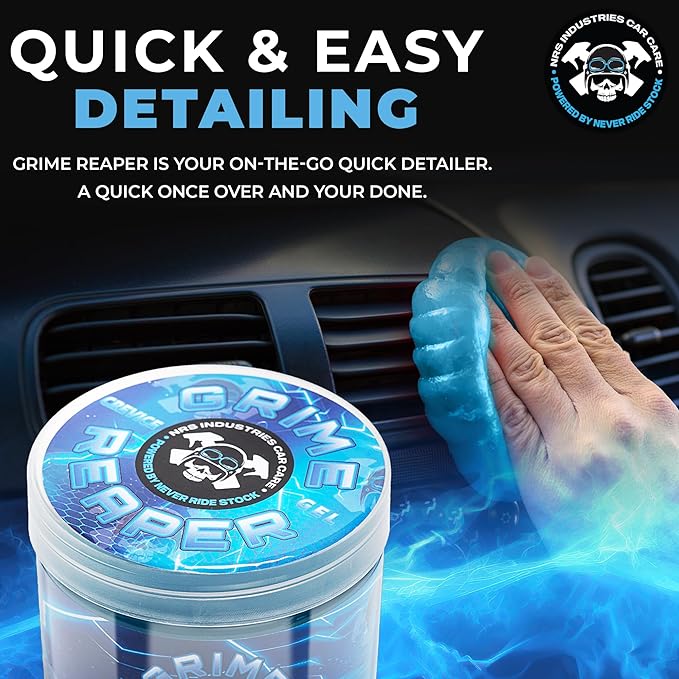 2 Pack Grime Reaper Cleaning Gel | Clean Slime Putty | Auto Detailing | Car Interior Cleaner | Car Accessories | Electronic Products Keyboard Cleaner | Dust Remover