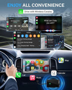 Jemluse Wireless CarPlay Adapter for Apple iPhone - Multi-User Seamless Connection for Convert Wired to Wireless Car Play Adapter - No Latency from iOS 10+ to Screen w/USB C (Gray)