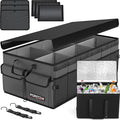 FORTEM Trunk Organizer with Cooler For SUV Car Trunk, Foldable Storage, Car Accessories for Women Men, Collapsible Bag, Perfect Christmas Gifts, 600D Oxford, Non Slip Bottom, Straps, Soft Cover (105L)
