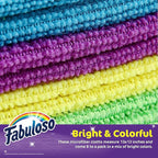 Fabuloso Microfiber Cleaning Cloths for Home & Car, Lint-Free Scratch-Free Rags for Glass, Kitchen & Wood, Reusable Machine Washable, Absorbent for Dusting & Wiping, Rainbow, 13 x 13 in, 8 Ct - 2 Pk