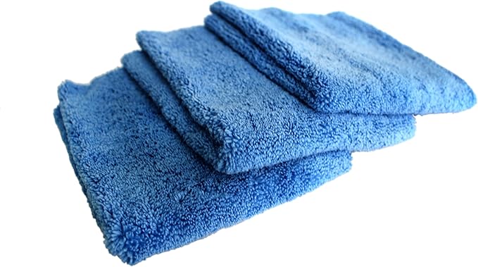Maxshine 16”x24” Universal 3-Pack Blue Microfiber Towel - 380GSM Zero Crazy Edgeless - Professional Rinse-Free, Scratch-Free Drying Towels for Cars - Perfect for Car Detailing