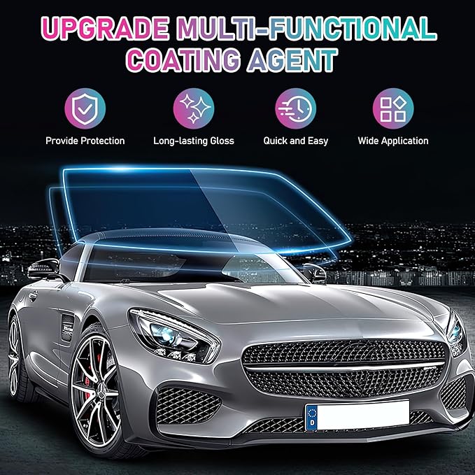 3 in 1 Ceramic Car Coating Spray, Multi-Functional CoatingRenewal Agent, High Protection Quick Car CoatingSpray Fast-Acting, Plastic Parts Refurbish Agent, Nanotechnology Car Coating Spray(2 Pcs)