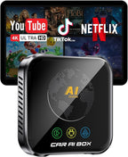 Magic AI Box Wireless CarPlay Adapter, Fast Car Video Box Plug & Play, Easy Setup, Supports Netflix/YouTube/TF Card Streaming Equalizers and More for OEM Wired CarPlay/Android Auto Cars (Glossy Black)