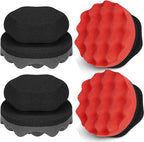 4 Pack Large Tire Shine Applicator Pad, Tire Hex Grip Applicator, Tire Shine Car Detailing Foam Sponge Tool, Reusable Car Cleaning Supplies After Car Wash Tire Cleaner for Applying Tire Shine