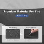 Explore Land Tire Covers 4 Pack - Tough Wheel Protector for Truck, SUV, Trailer, Camper, RV Universal Fits Tire Diameters 26-28.75 inches Black & Gray