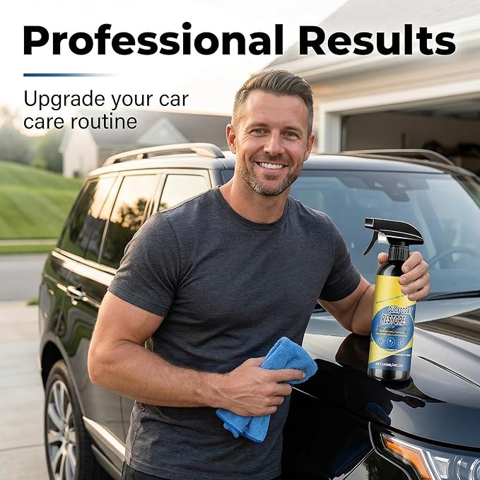 Quick Coat Ceramic Spray Coating for Cars, High Gloss Car Paint Restorer, Hydrophobic Shine Protection, Easy Spray & Wipe Car Polish, Safe for All Paint Colors, 120ml(3PCS)