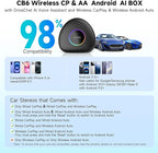Wireless CarPlay Adapter, Magic AI Box with 4G LTE | GPS | Full Android OS, Wireless CarPlay Box Compatible with Wired Factory CarPlay & Android Auto, Support for YouTube/Netflix