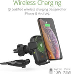 iOttie Auto Sense Qi Wireless Car Charger – Automatic Clamping Wireless Charging CD Slot & Air Vent Phone Mount Combo for iPhone, Samsung Galaxy, Google Pixel, Huawei, LG, and Other Smartphones