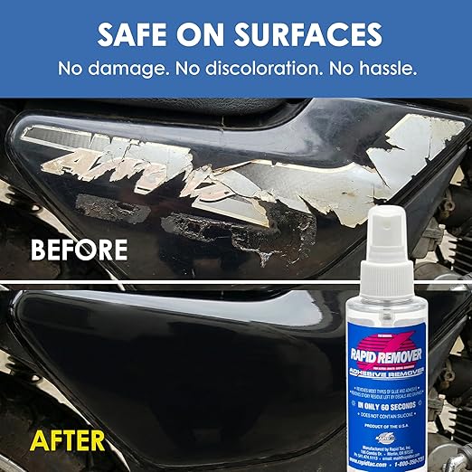 Rapid Remover Adhesive Remover 4oz Sprayer | Removes Most Adhesives in 30–60 Seconds | Safe Water-Soluble Formula | Cold Weather Ready | for Vinyl Wraps, Graphics, Decals, and Stripes